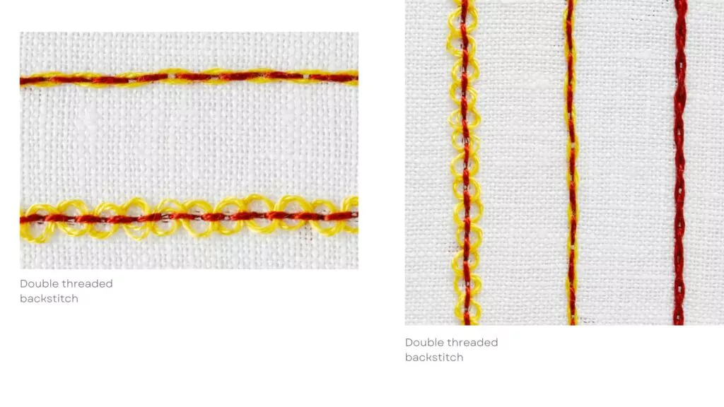 Double threaded backstitch in use