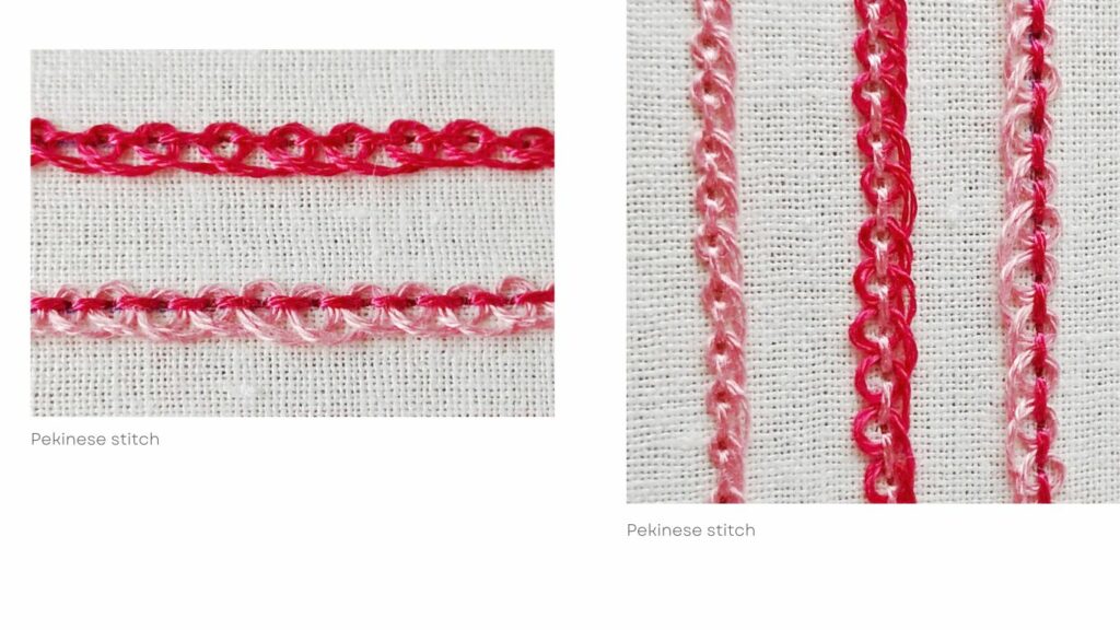 Pekinese stitch in use